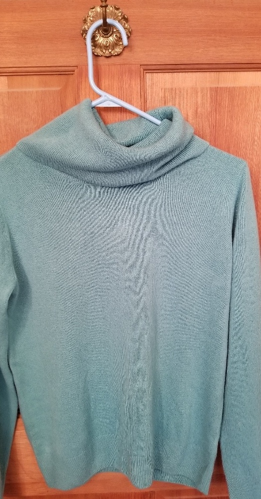 Sea Foam Acrylic Turtleneck Sweater